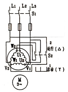 鼠籠式電動(dòng)機(jī)星三角降壓啟動(dòng)原理線路圖